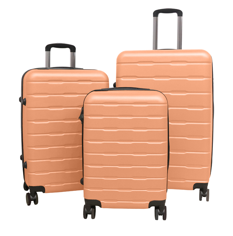TVR-Travel® - Kofferset Bruno - Koffers - 3 stuks - S/M/L - Rosé goud
