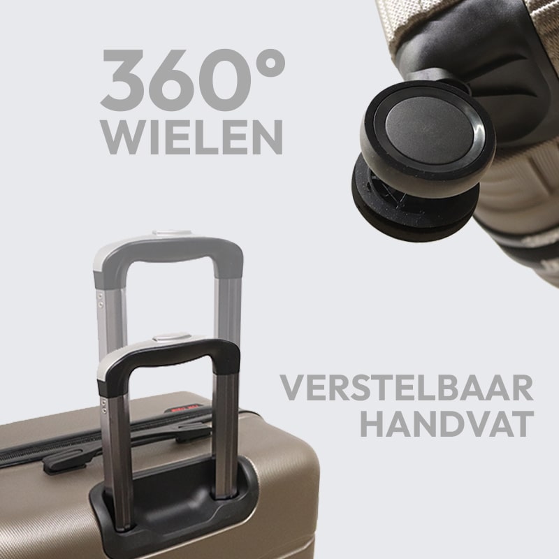 TVR-Travel® - Kofferset Bruno - Koffers - 3 stuks - S/M/L - Donker blauw - Afbeelding 5