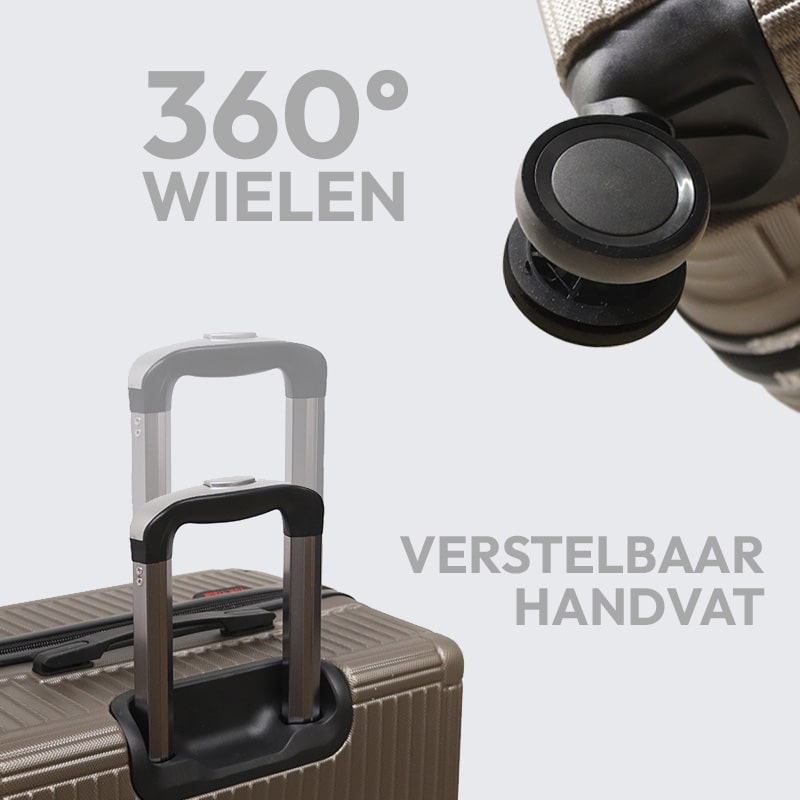 TVR-Travel® - Kofferset Niels - Koffers - 3 stuks - S/M/L - Donker blauw - Afbeelding 2