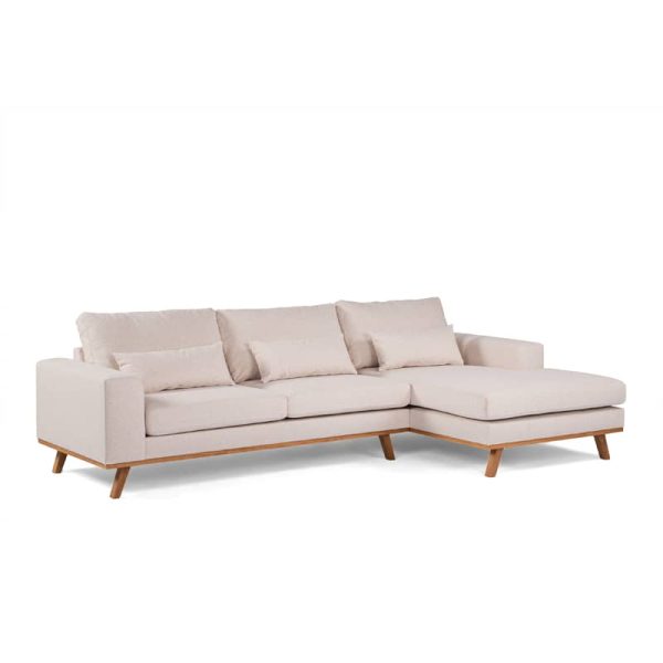 Haluta - Hoekbank Sandra - 283 x 160 x 85 cm - Beige - Rechts - Afbeelding 2