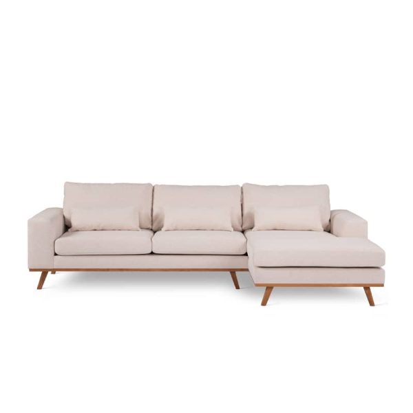 Haluta - Hoekbank Sandra - 283 x 160 x 85 cm - Beige - Rechts - Afbeelding 3