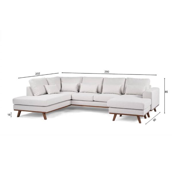 Haluta - Hoekbank Dove - 290 x 202 x 85 cm - Beige - Links - Afbeelding 8