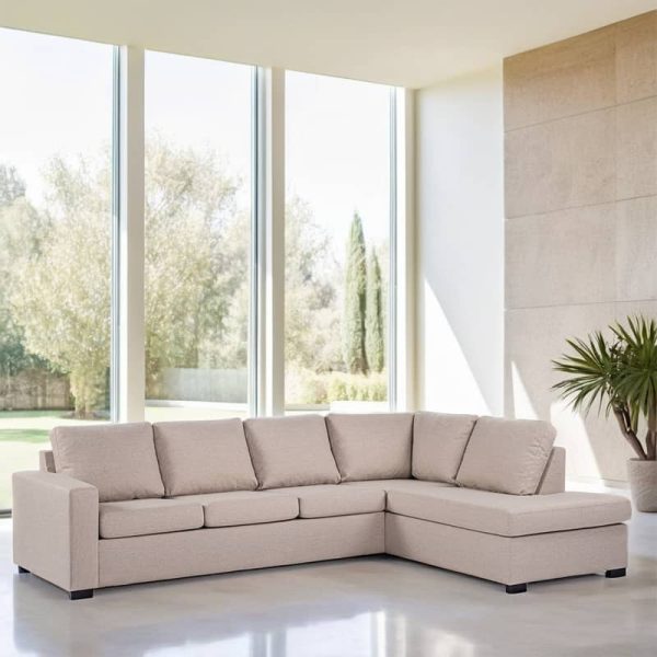 Haluta - Hoekbank Simon - 285 x 199 x 80 cm - Beige - Rechts