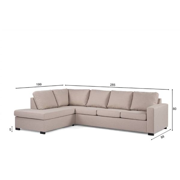 Haluta - Hoekbank Simon - 285 x 199 x 80 cm - Beige - Rechts - Afbeelding 8