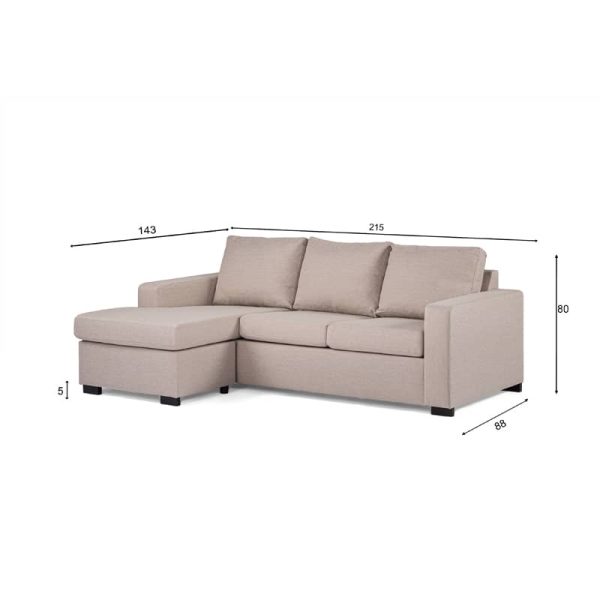 Haluta - Hoekbank Lionel - 215 x 143 x 80 cm - Beige - Afbeelding 15