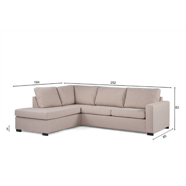 Haluta - Hoekbank Hoyt - 252 x 194 x 83 cm - Beige - Links - Afbeelding 8