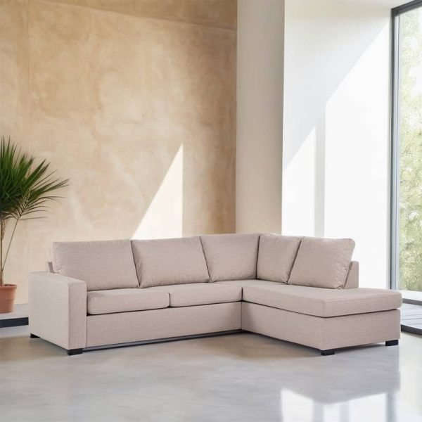 Haluta - Hoekbank Hoyt - 252 x 194 x 83 cm - Beige - Rechts