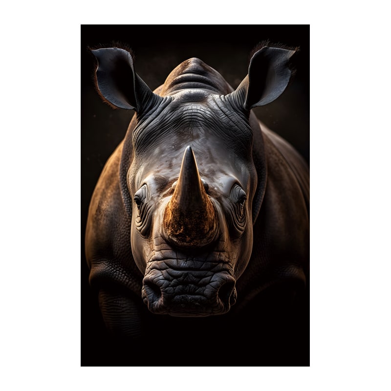 Glasschilderij - Neushoorn - 80 x 120 cm