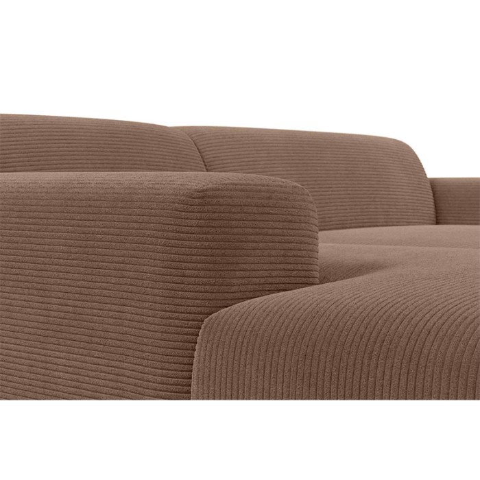 Haluta hoekbank in bruine ribstof met chaise longue en moderne rechte vormen 2.jpg