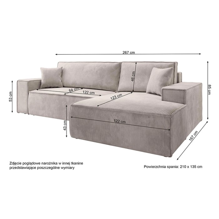 Hoekslaapbank Eline - Ribstof - Roze - 267x167x85 (6).jpg