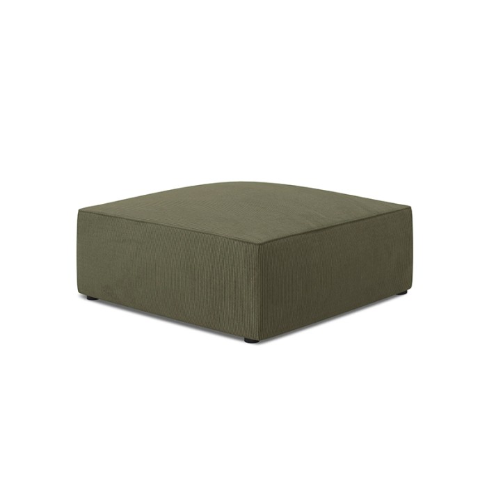 Haluta hocker in olijfgroene ribstof met strak, modern design 1.jpg