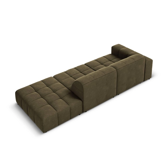 Haluta modulaire hoekbank in olijfgroene stof met gewatteerde zitvlakken en modern low-profile design 2.jpg