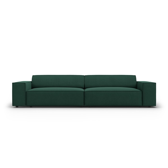 Haluta 4-zits bank in donkergroene stof met strak design en lage armleuningen.jpg