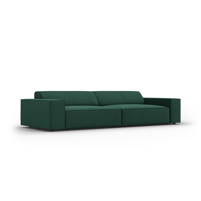 Haluta 4-zits bank in donkergroene stof met strak design en lage armleuningen 1.jpg