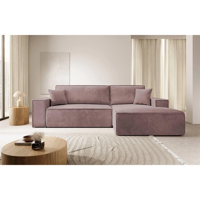 Hoekslaapbank Eline - Ribstof - Roze - 267x167x85 (3).jpg