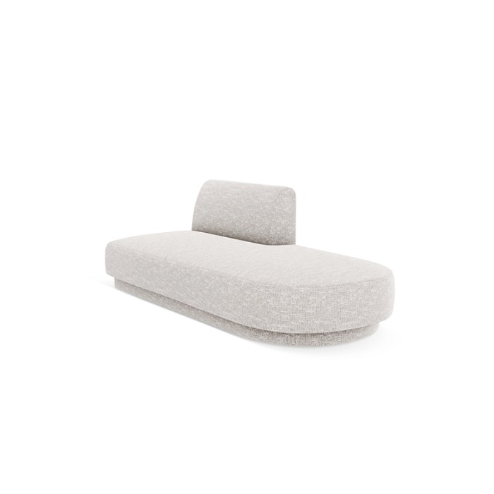 Haluta chaise longue in lichtgrijze stof met afgeronde vormen en lage rugleuning 3.jpg