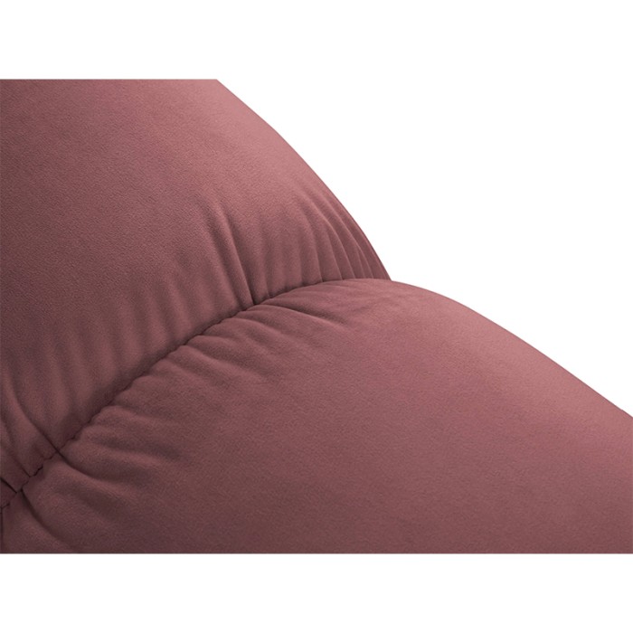 Haluta fauteuil in oudroze stof met gewatteerde kussens, zachte ronde vormen en compact design 3.jpg