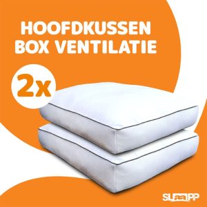 SLAAPP - Hoofdkussen Box Ventilatie - 50x60x10cm - 2-Pack