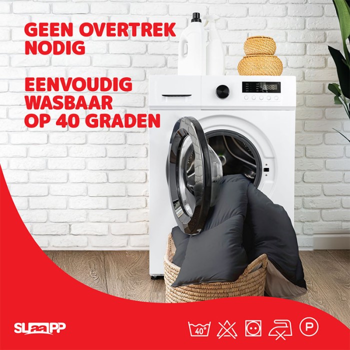 SLAAPP - Wasbaar Dekbed Zonder Overtrek - Grijs - Afbeelding 6