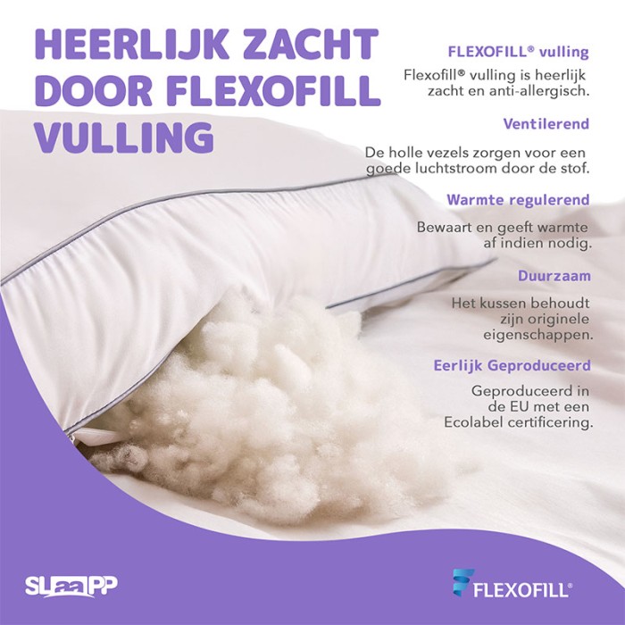 SLAAPP - Hoofdkussen Box Dons - 50x60x10cm - Afbeelding 2