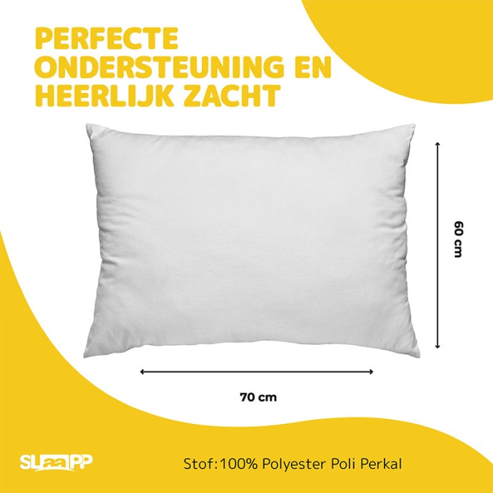 SLAAPP - Hoofdkussen Comfort - 60x70cm - 2-Pack - Afbeelding 4