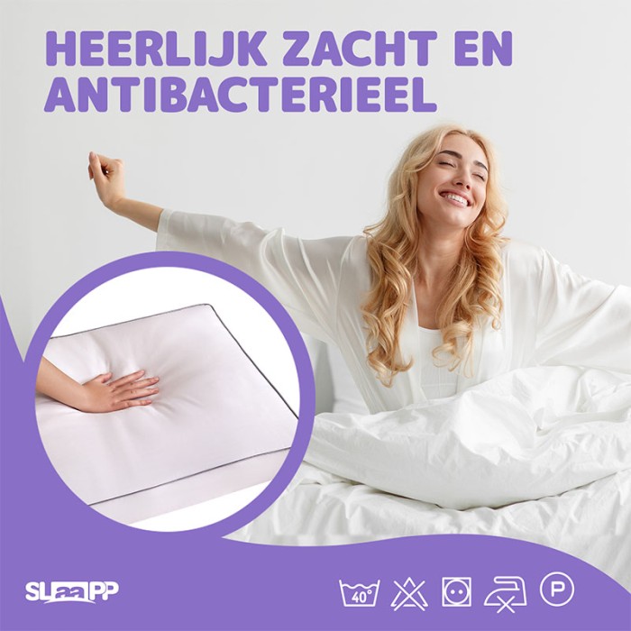 SLAAPP - Hoofdkussen Box Dons - 50x60x10cm - Afbeelding 5