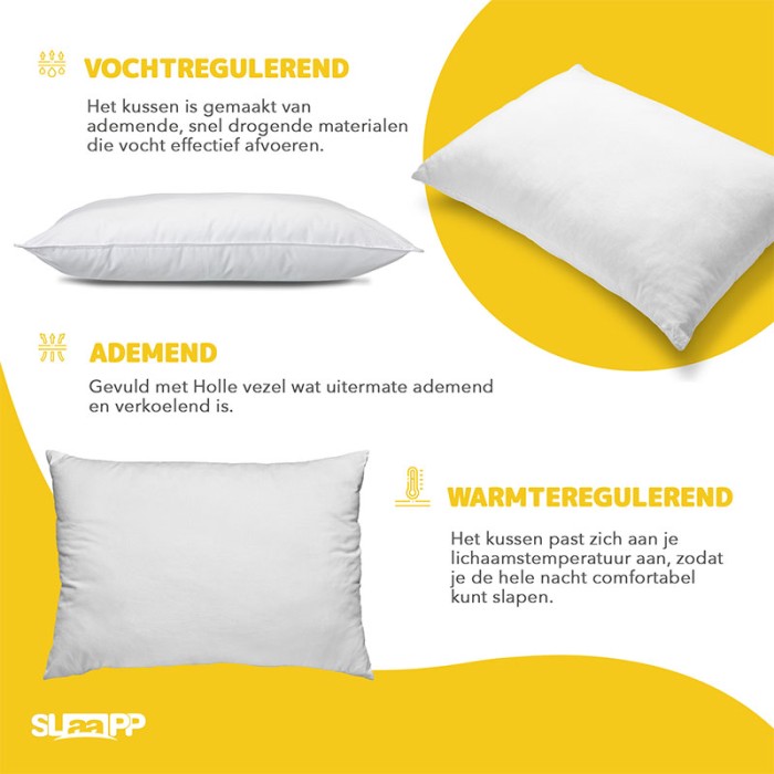 SLAAPP - Hoofdkussen Comfort - 60x70cm - 2-Pack - Afbeelding 6