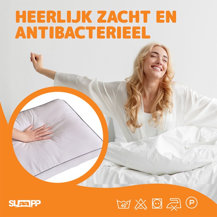 SLAAPP - Hoofdkussen Box Ventilatie - 50x60x10cm - 2-Pack - Afbeelding 5