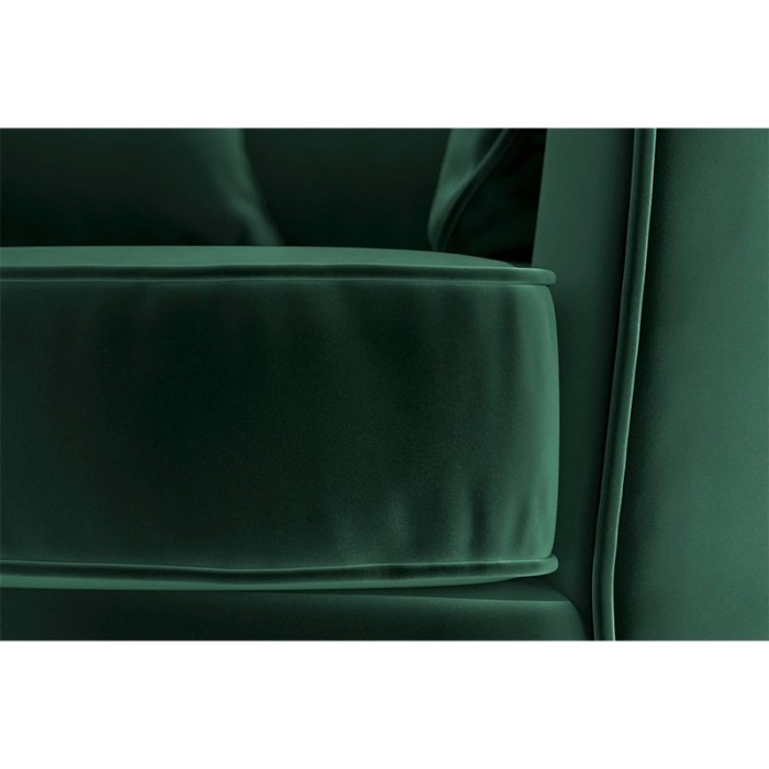 Haluta fauteuil in donkergroen fluweel met ronde vormen, hoge rugleuning, zachte zit en bijpassende sierkussens 3.jpg
